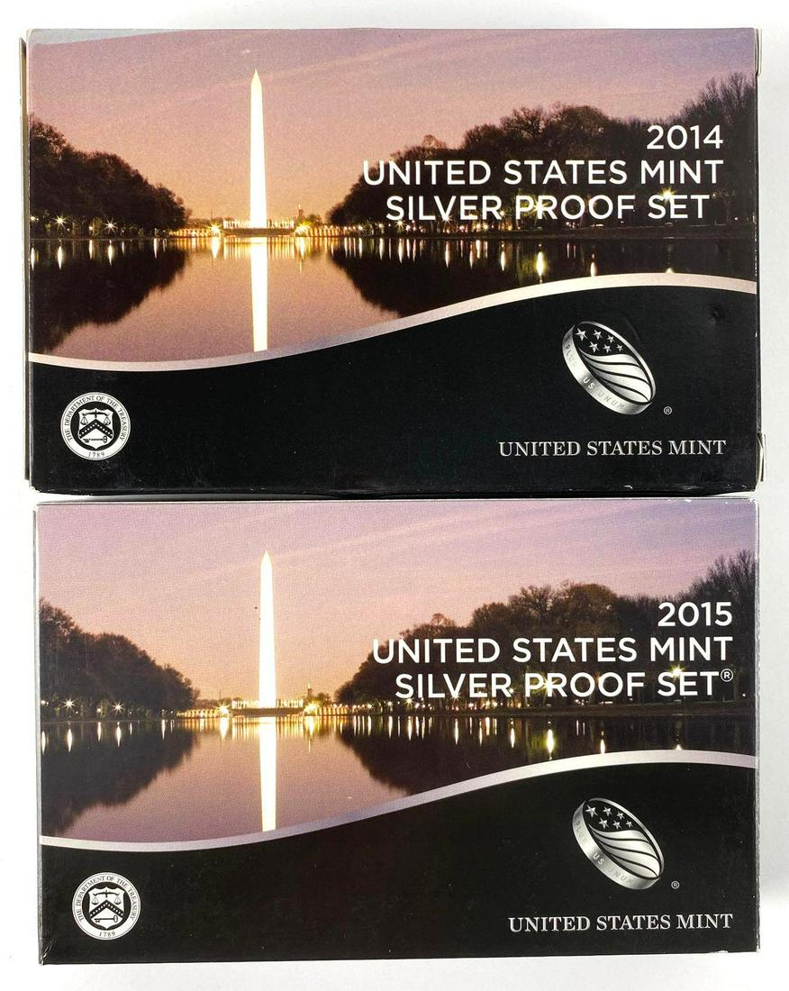Group of (2) 2014-15 US Mint Silver Proof Sets (1 of 1)