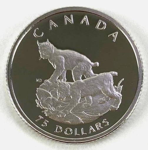 1995 75 Bobcat 1/4oz. 9995 Platinum Coin