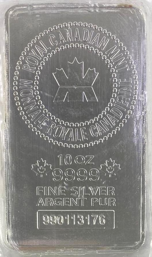 Royal Canadian Mint Vertical 10oz. 9999 Fine Silver Ingot / Bar (1 of 2)