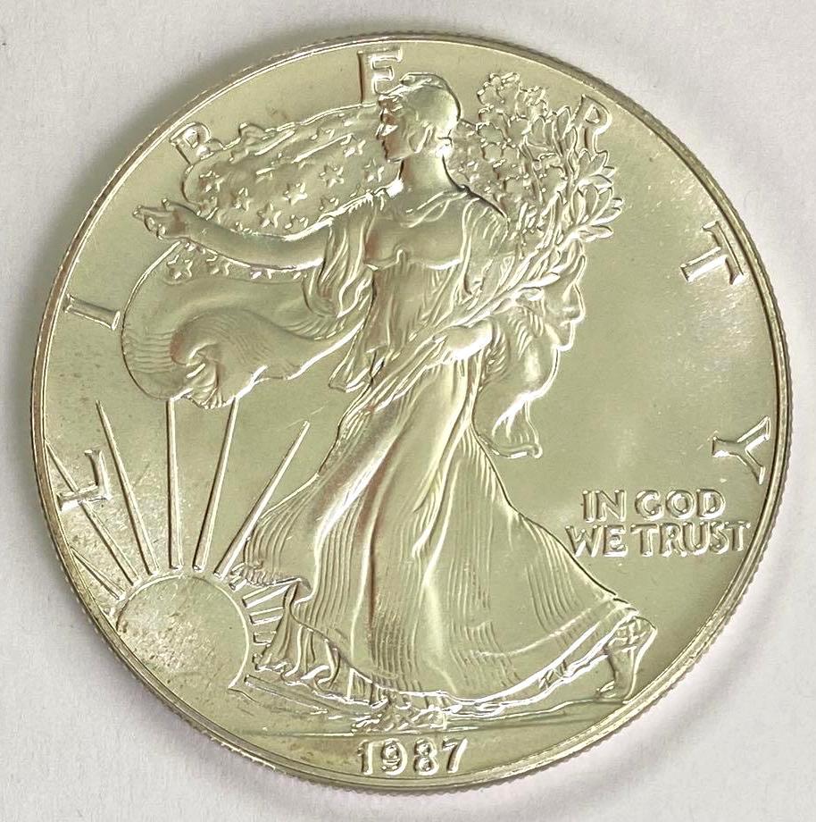 1987 American Eagle 1oz Fine Silver Dollar (1 of 2)