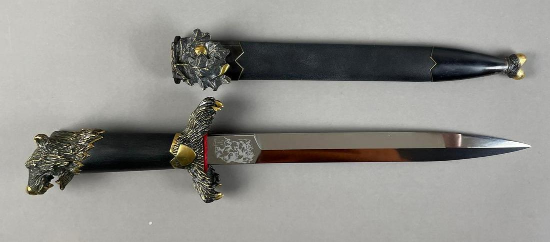 A.G. Russell Limited Edition Russian Bear Dagger with Scabbard: No. 79/100. Made in Poland. Dagger measures 15 inches overall with a 9 3/4 inch blade