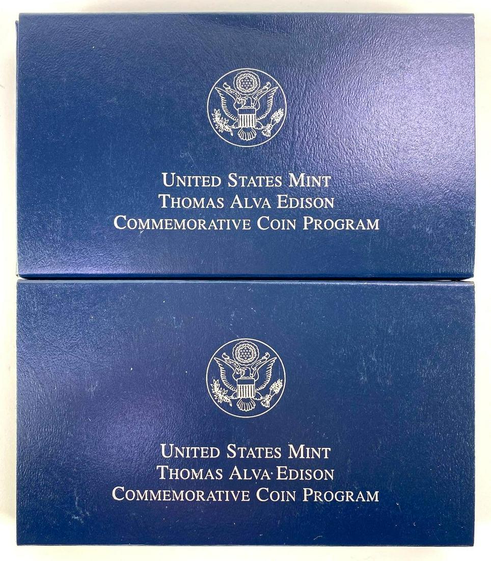 Group of (2) 2004 United States Mint Thomas Alva Edison Commemorative Silver Coins (1 of 4)
