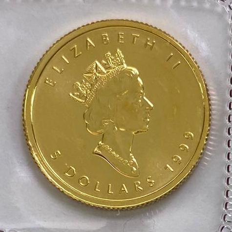 1999 $5 Canada Maple Leaf 1/10thoz. 9999 Fine Gold (1 of 2)