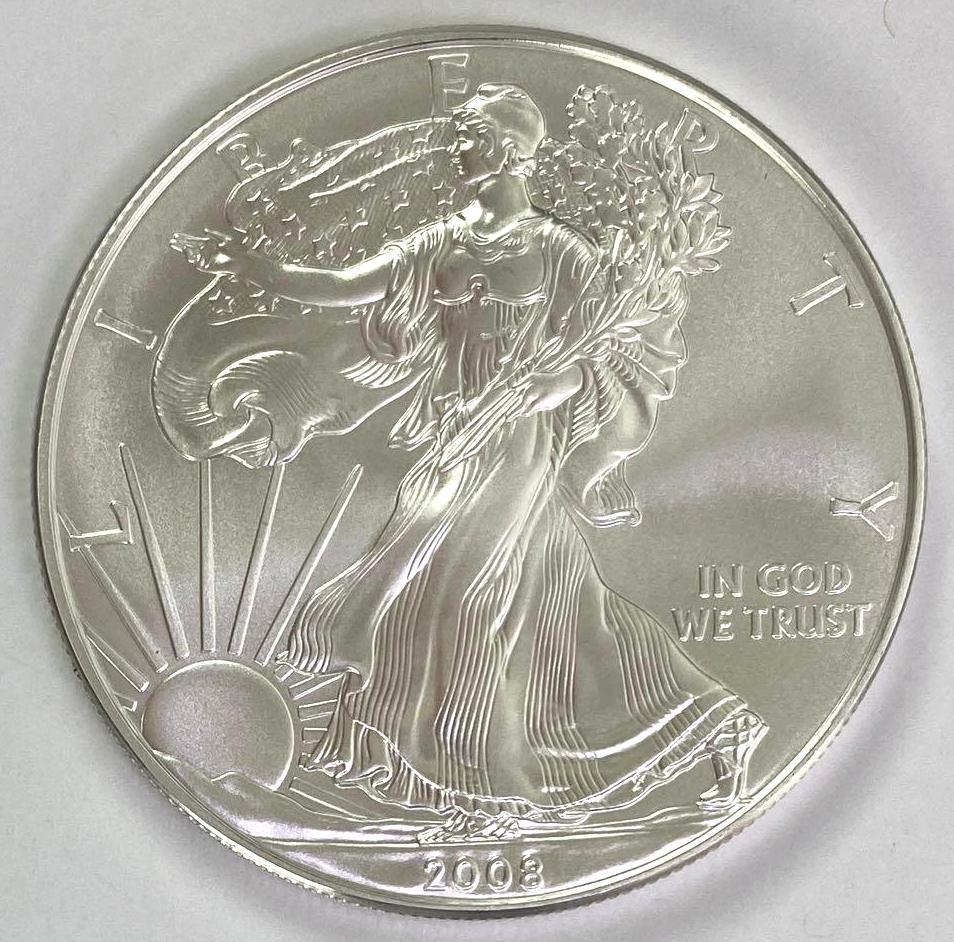 2008 American Eagle 1oz Fine Silver Dollar (1 of 2)