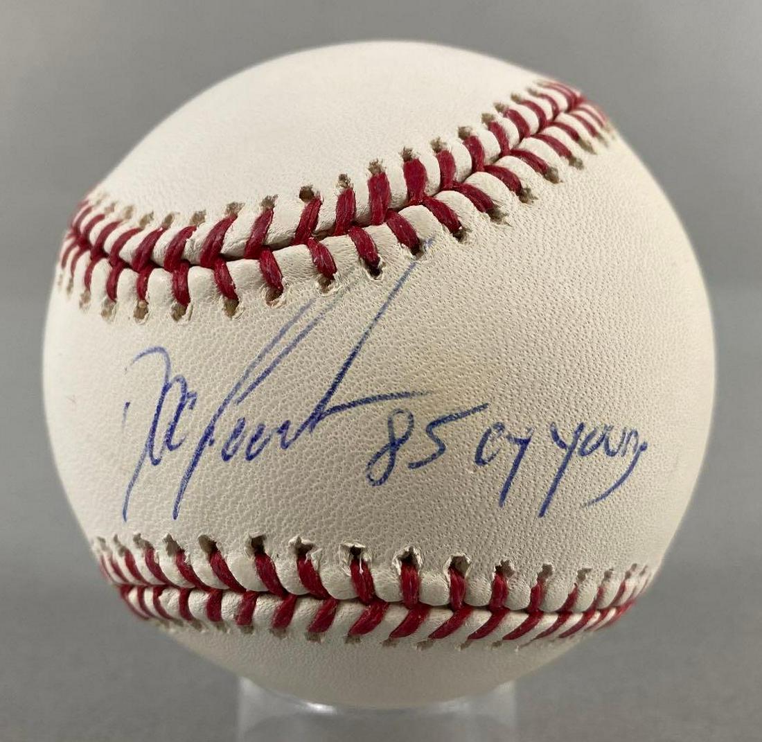 Dwight Doc Gooden Signed Baseball with Inscription and Ticket (1 of 4)