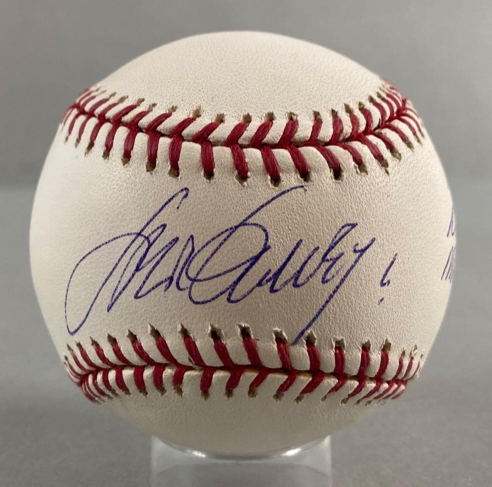 Steve Garvey Signed Baseball with Inscription and Ticket (1 of 5)