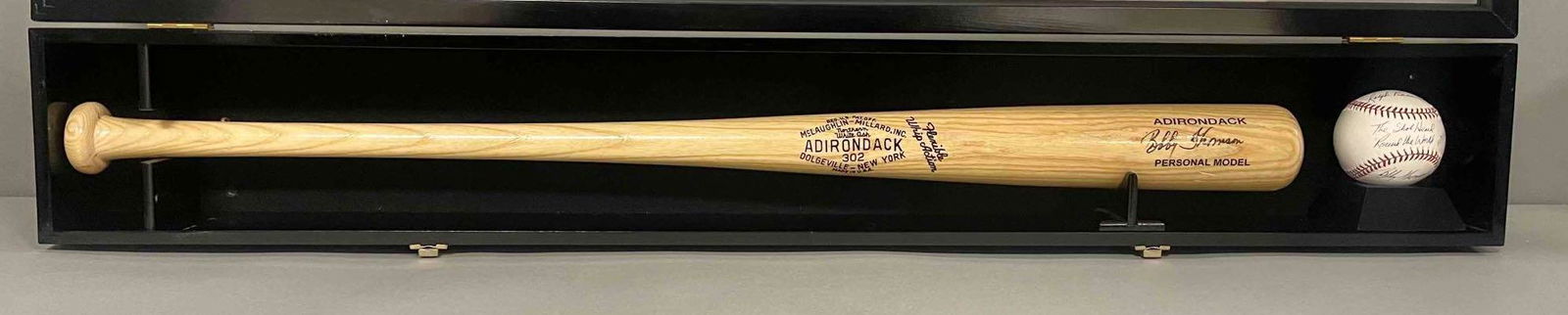 Bobby Thomson Signed Bat and Ball - The Shot Heard around the World with Ralph Branca and Display (1 of 8)
