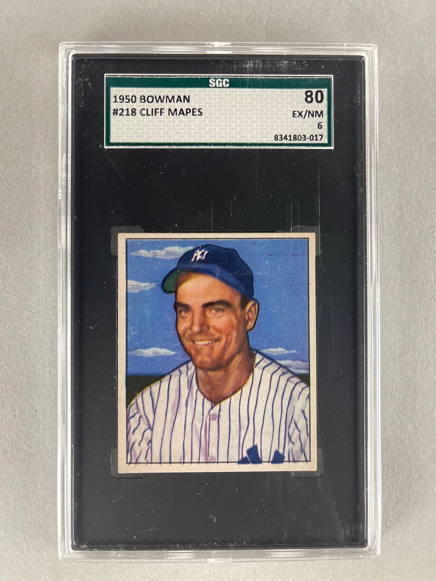 1950 Bowman Cliff Mapes #218 SGC 6: 1950 Bowman Cliff Mapes #218 SGC 6
