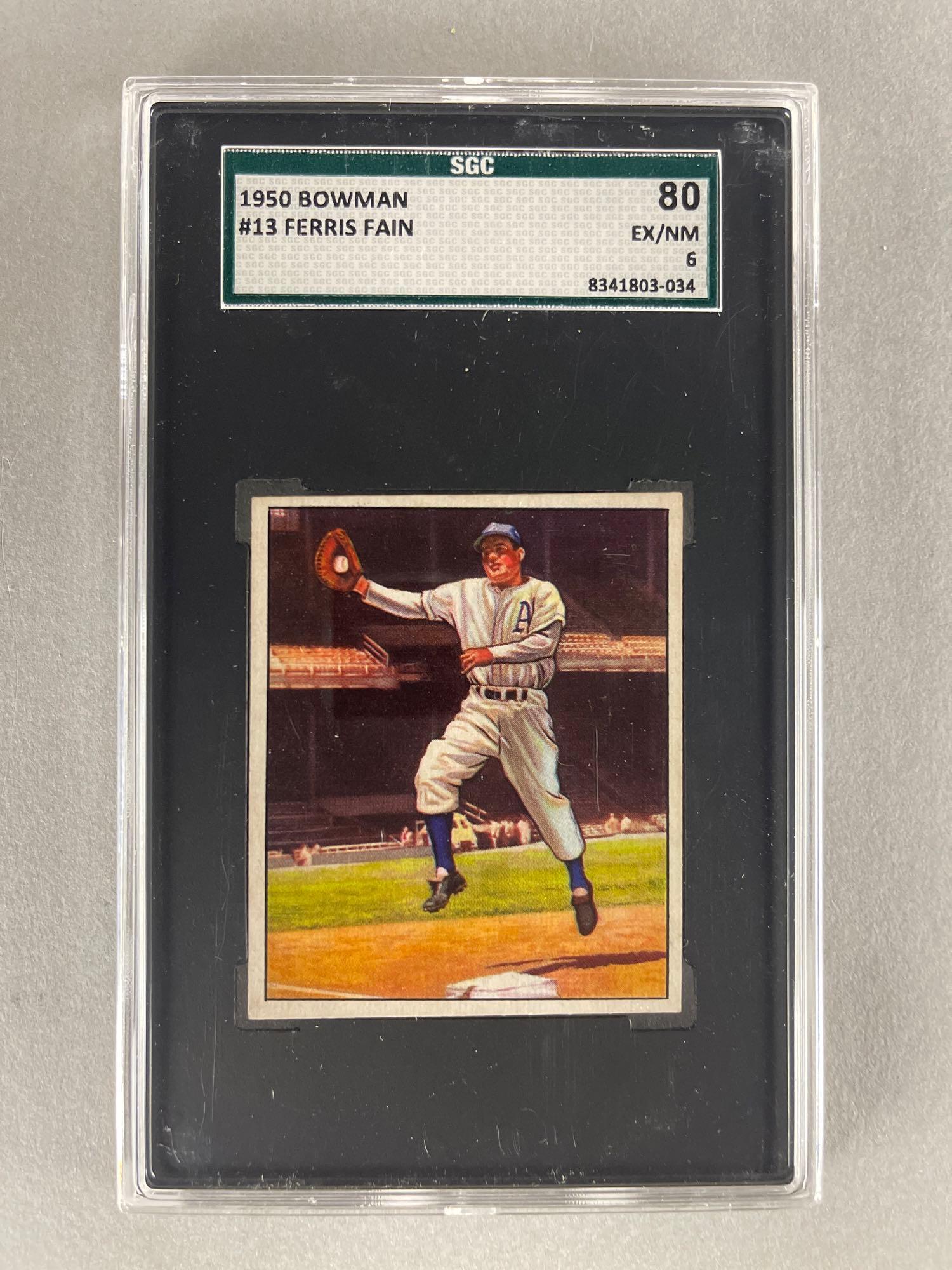 1950 Bowman Ferris Fain #13 SGC 6: 1950 Bowman Ferris Fain #13 SGC 6