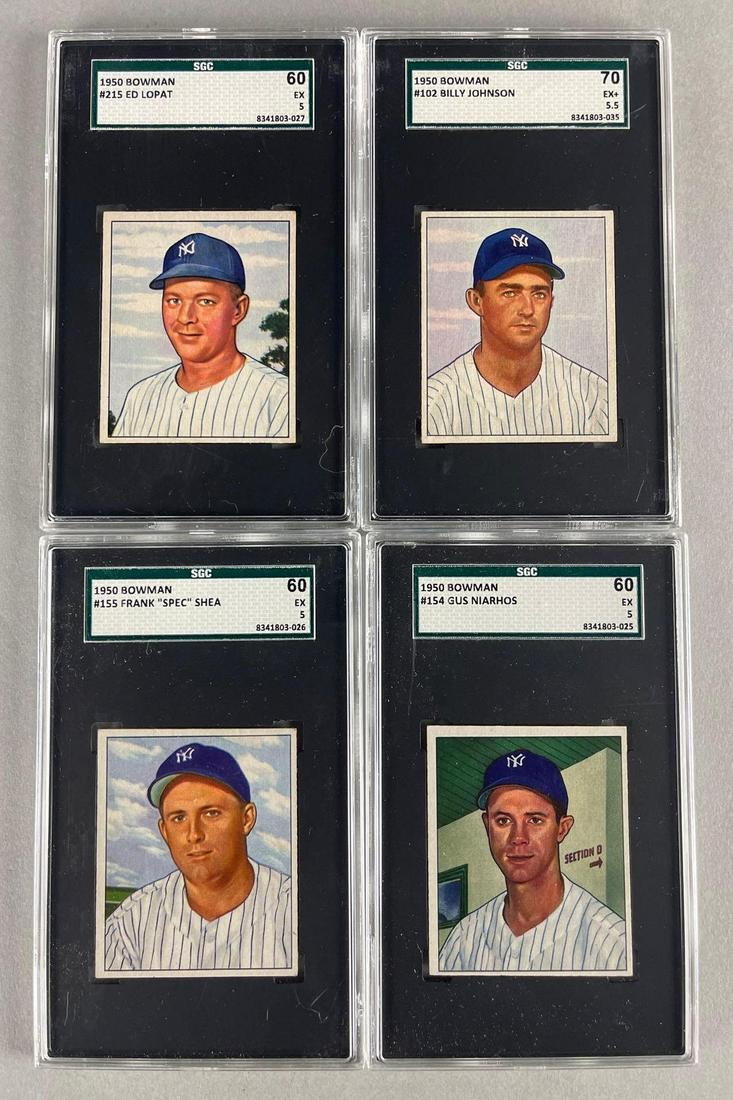 4 - 1950 Bowman New York Yankees SGC 5s or Better (1 of 2)
