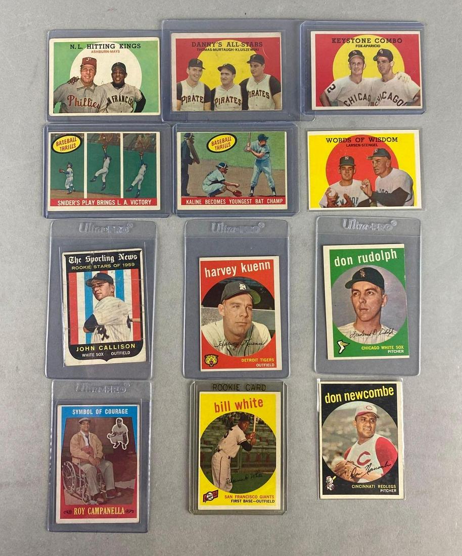 12 - 1959 Topps Baseball Cards with HOFs and Stars (1 of 2)