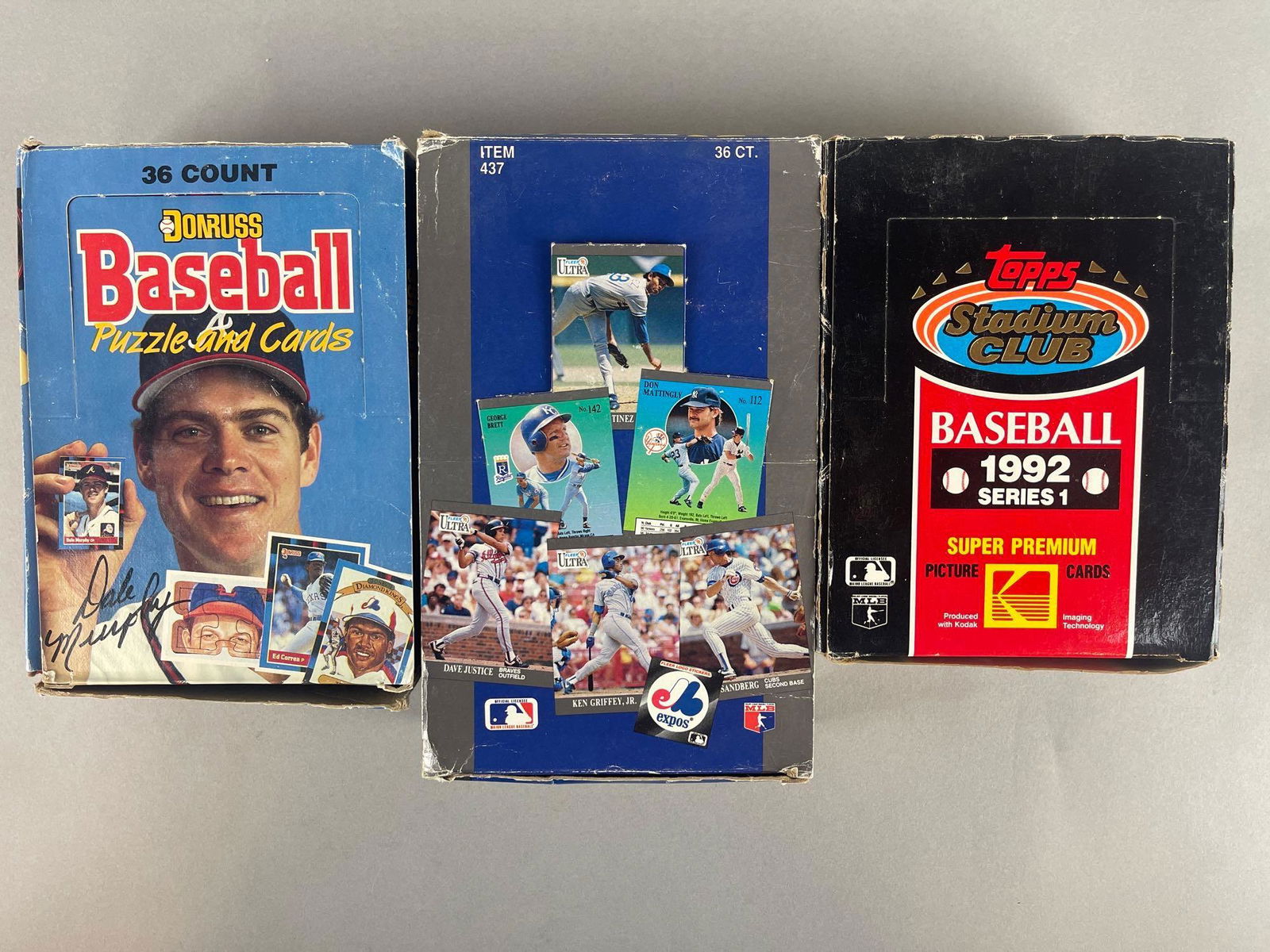 1991 Fleer Ultra and 1988 Donruss Unopened Boxes +1992 Stadium Club Baseball Cards (1 of 2)