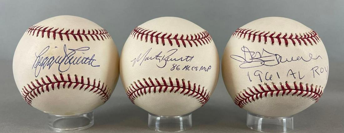 3 - Boston Red Sox Stars Signed Baseballs with Inscriptions and COA (1 of 4)