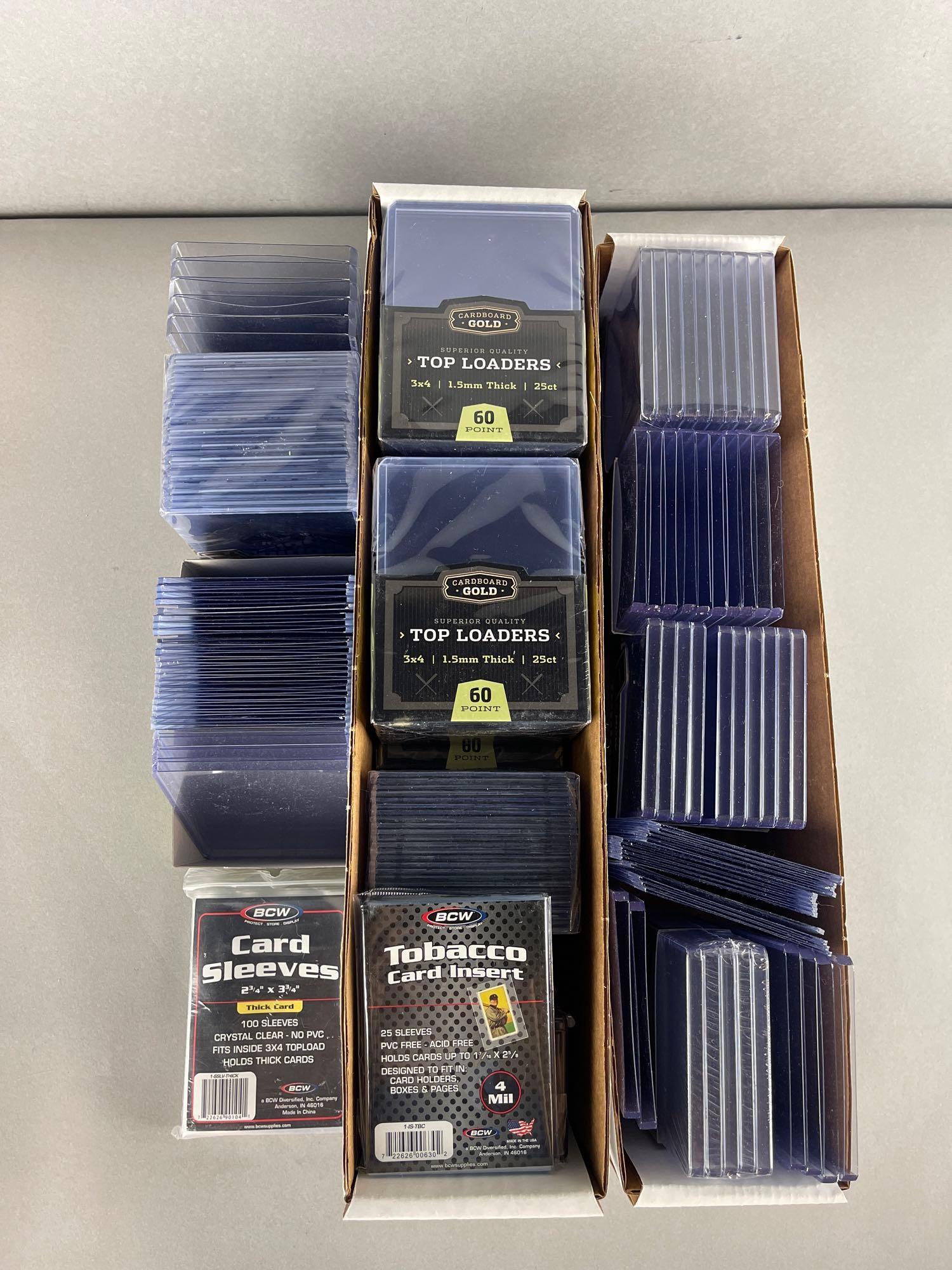 250+ Assorted Card Top Loaders and Sleeves (1 of 2)