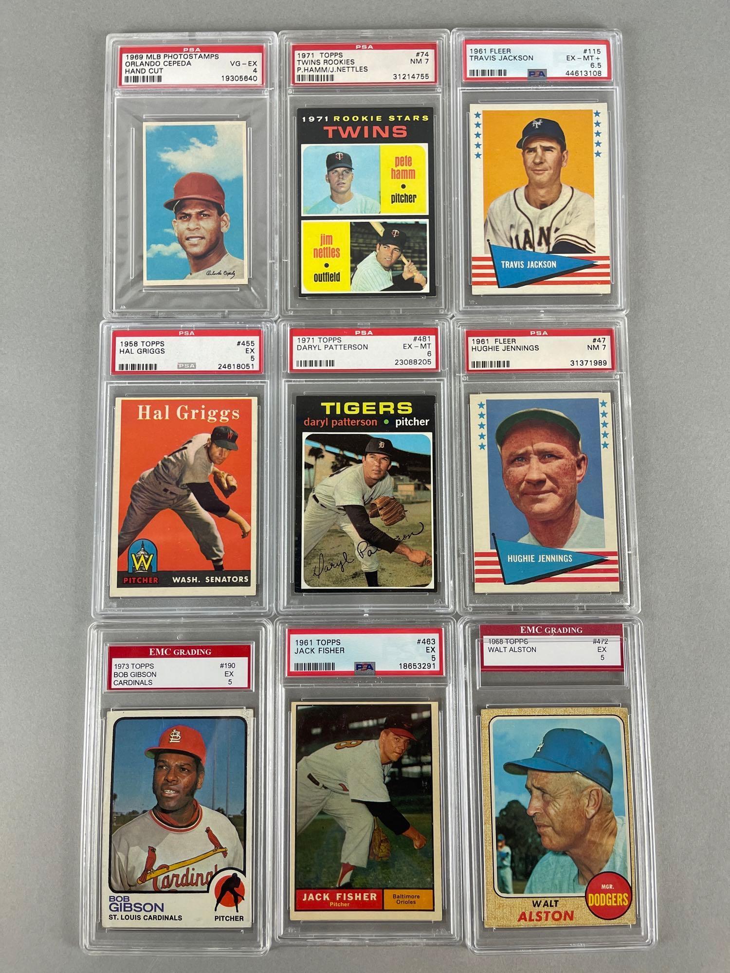 9 - 1958 - 73 Graded Baseball Cards with HOFs (1 of 3)