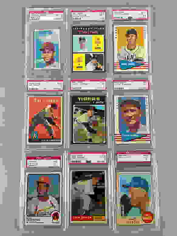 9 1958 73 Graded Baseball Cards With Hofs Auction