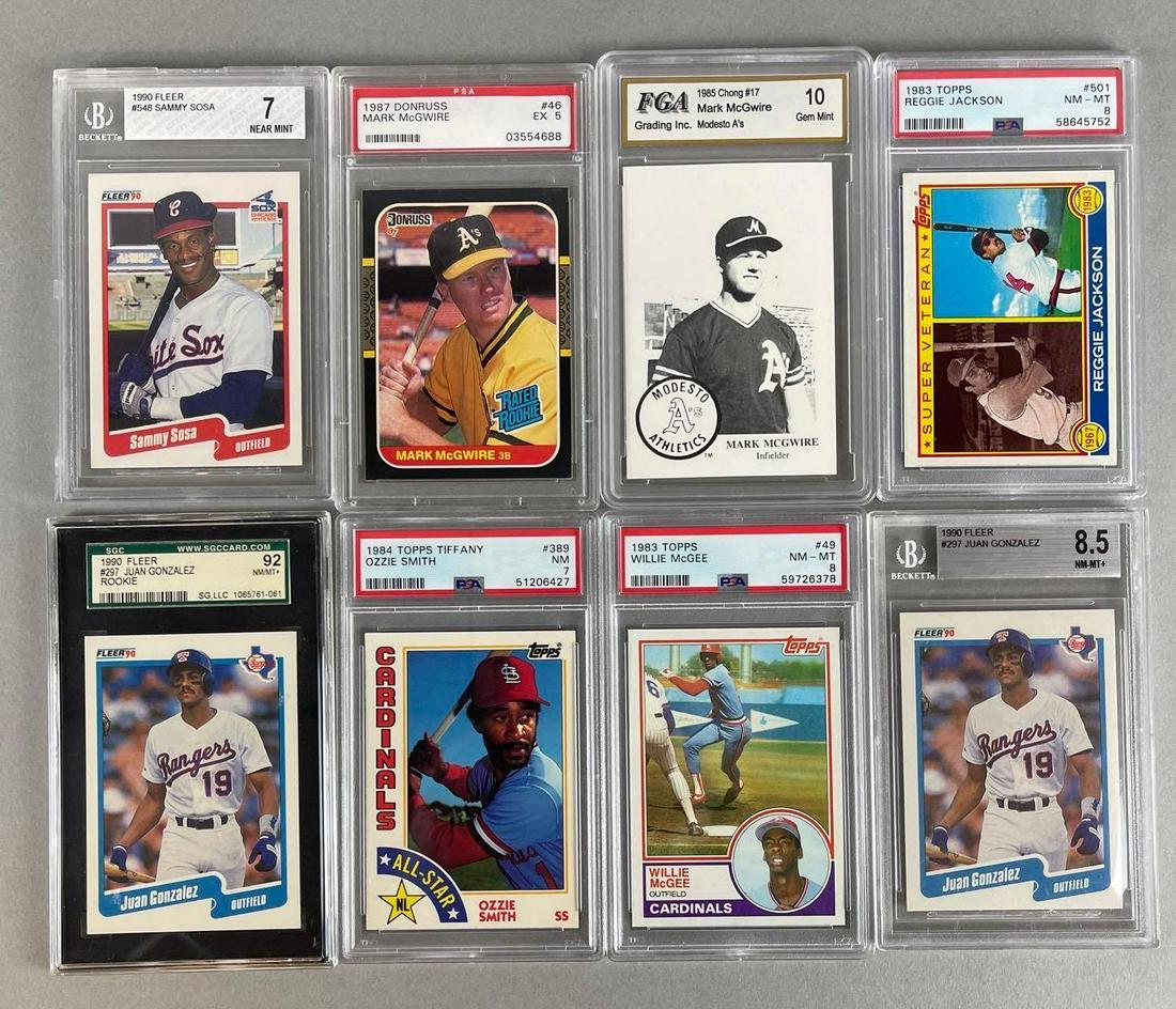 8 - 1983 - 90 Graded Baseball Cards with Rookies and HOFs (1 of 3)