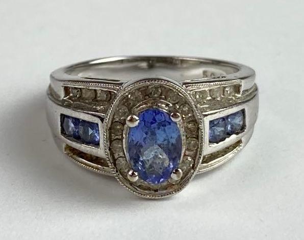 14K White Gold Stone and Diamond Ring (1 of 5)