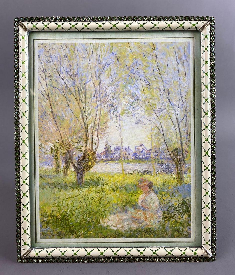 Jay Strongwater Green Enameled Jeweled Frame (1 of 3)