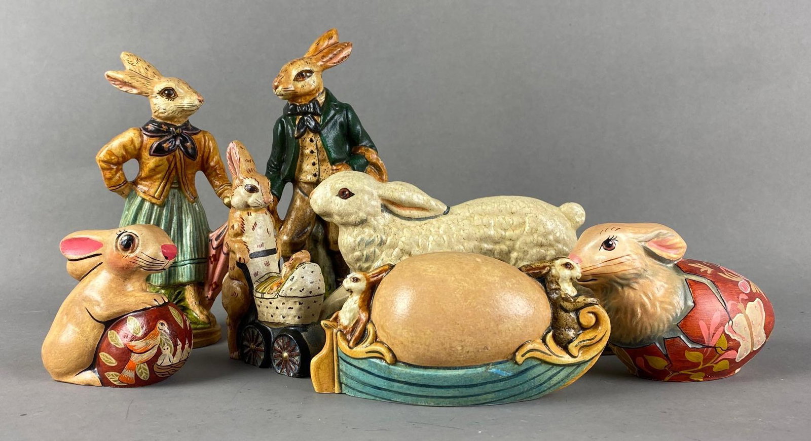 Group of 7 Vaillancourt Folk Art Easter Bunny Figures (1 of 5)