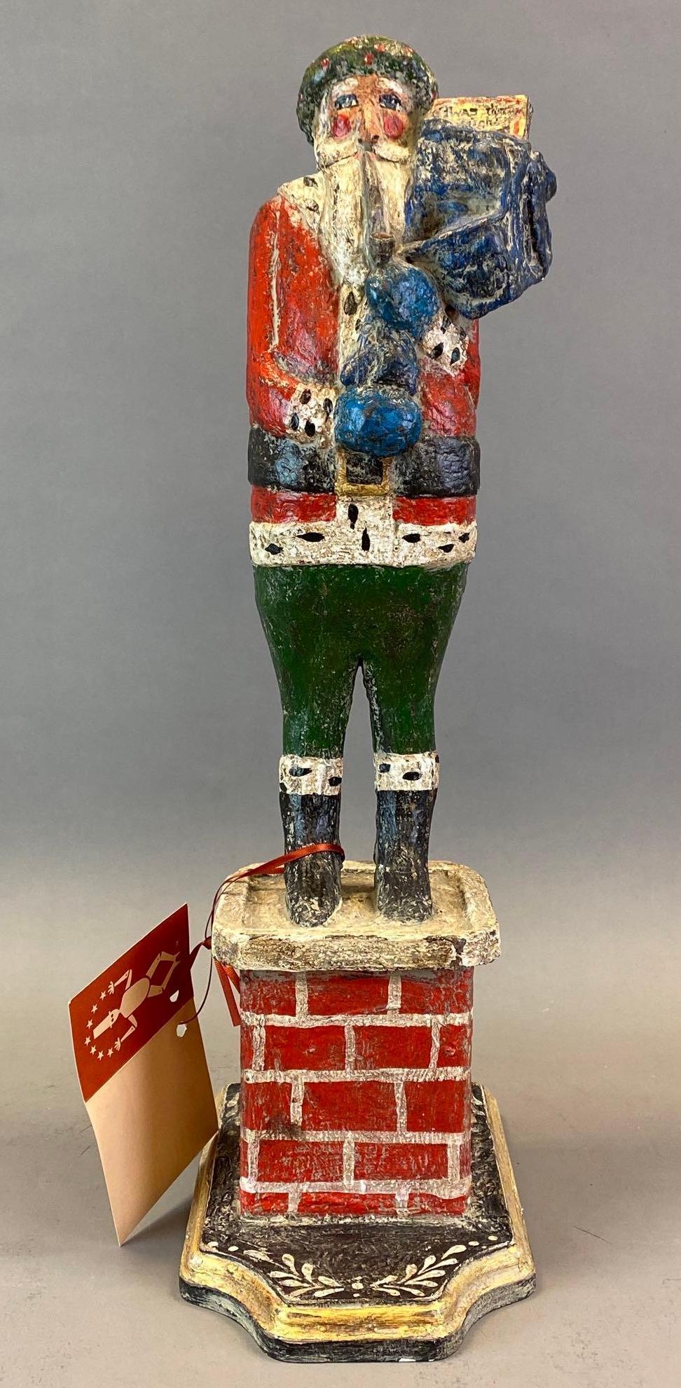 P. Schifferl Hand Painted Composite Santa on Chimney Figure (1 of 7)
