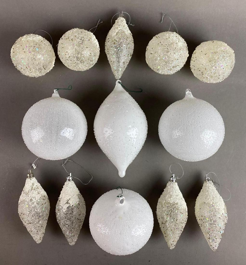 Group Of 13 Glass Christmas Ornaments