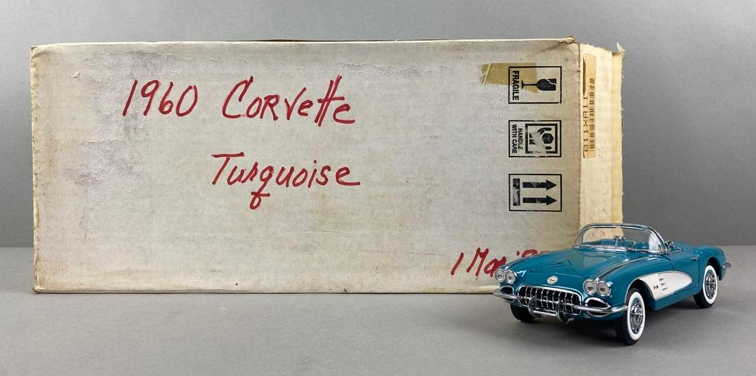 Franklin Mint 1960 Corvette: Original box. Die-cast. 1/24 scale. Color - Turquoise. With COA. New condition.