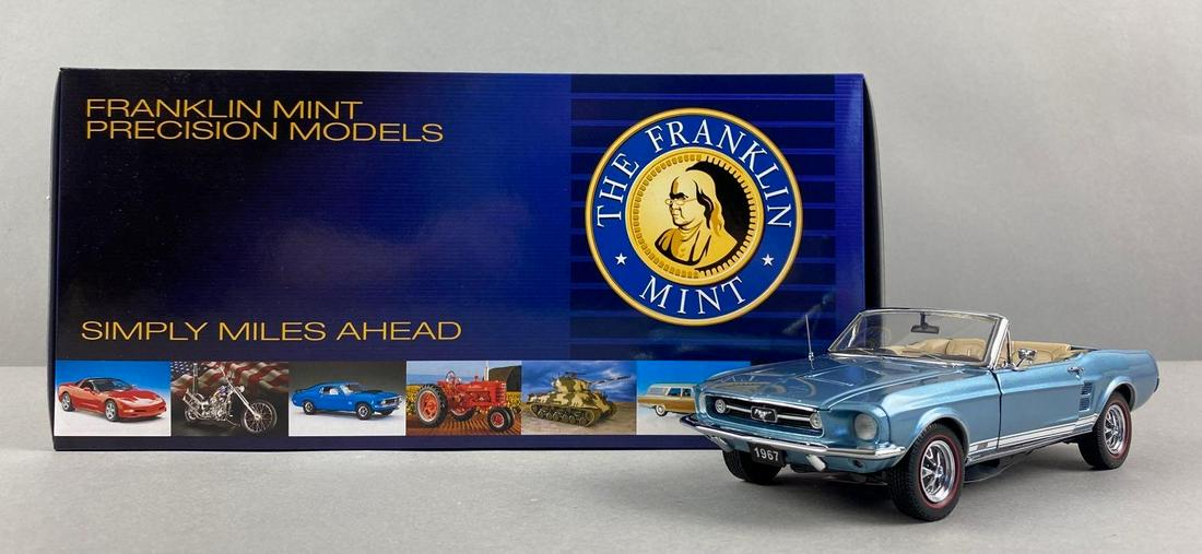 Franklin Mint Limited Edition 1967 Ford Mustang GTA: Original box. Die-cast. 1/24 scale. New condition. Color - Blue, with COA.