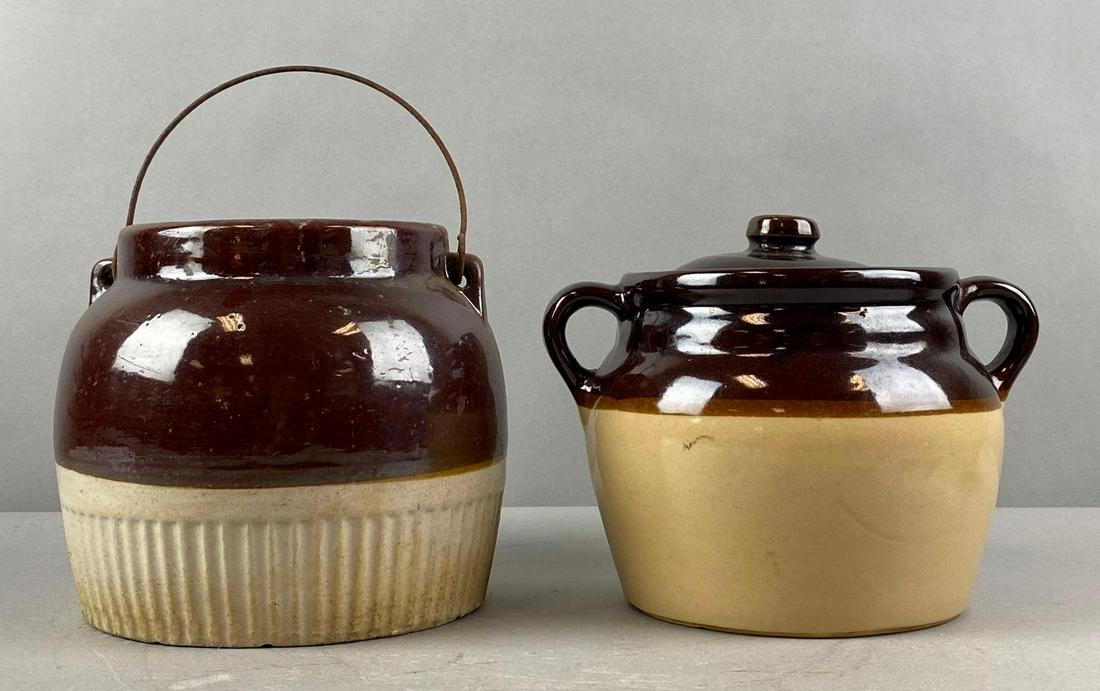 Group of 2 Handled Stoneware Crocks (1 of 7)