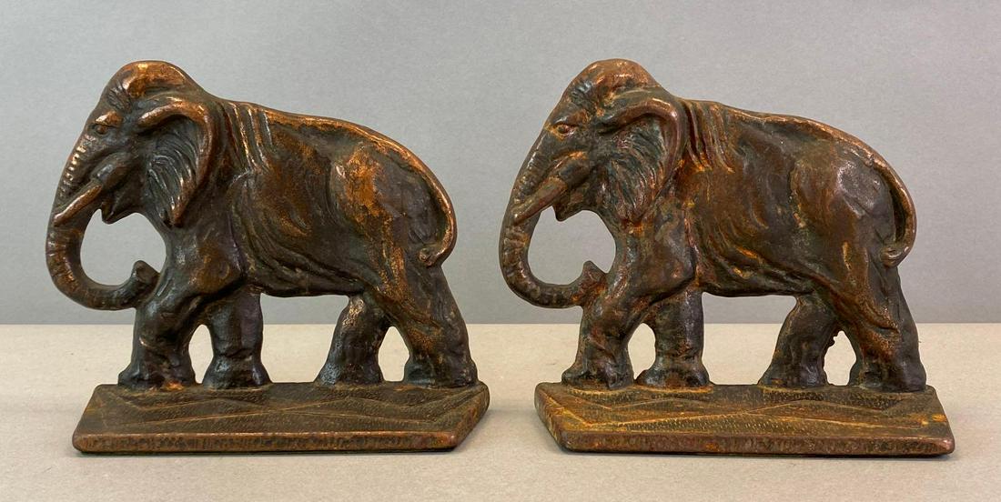 Art Deco Bronze Elephant Bookends (1 of 6)