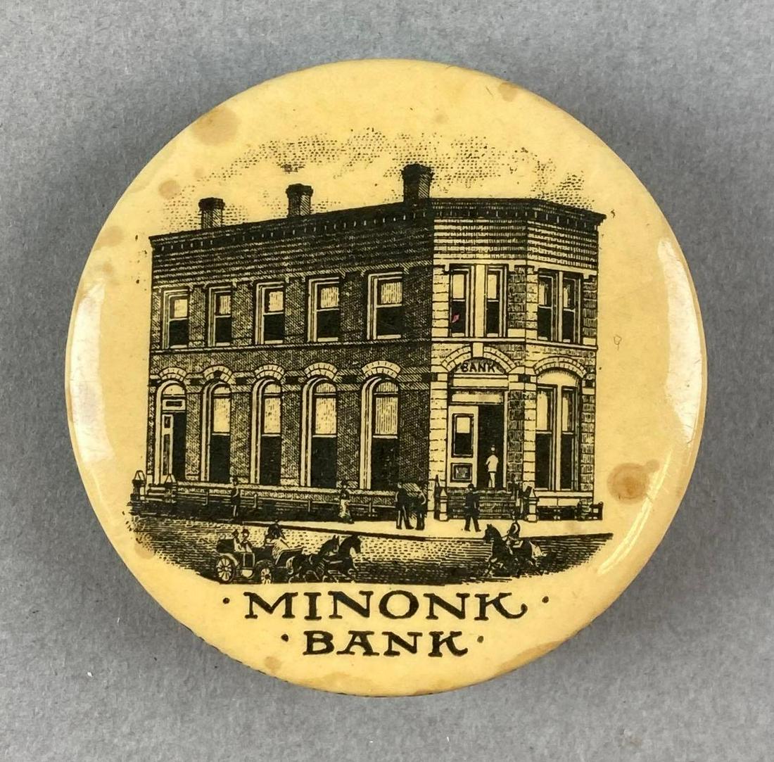 Vintage Minonk Illinois Advertising Pocket Bank Auction