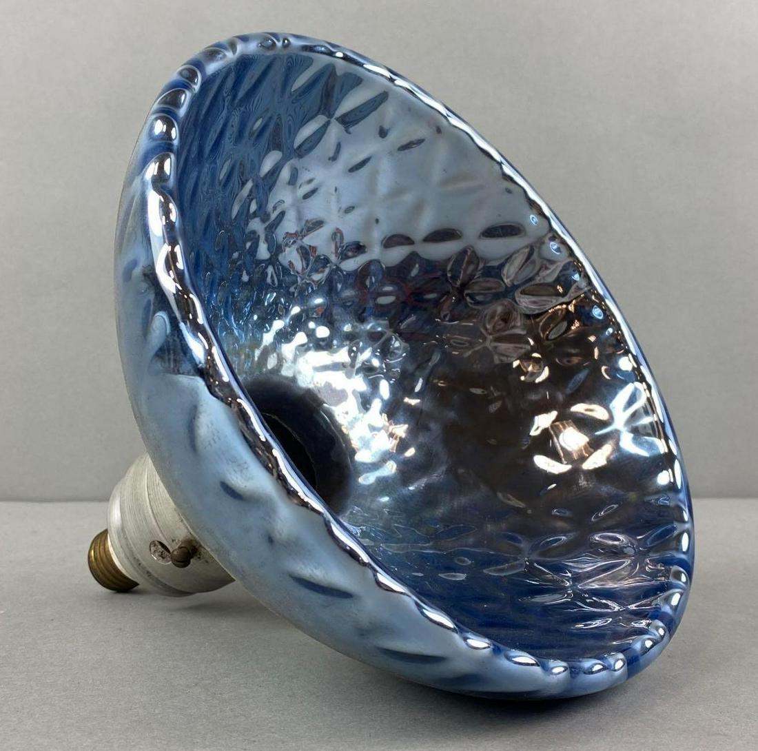 Blue Mercury Glass Lamp Shade Reflector: Untested, Measures 9 x 9 inches