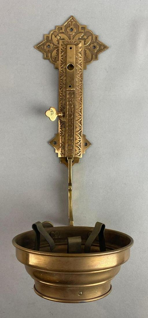 Loeffelholz Wall Hanging Brass Oil Lamp Holder (1 of 5)