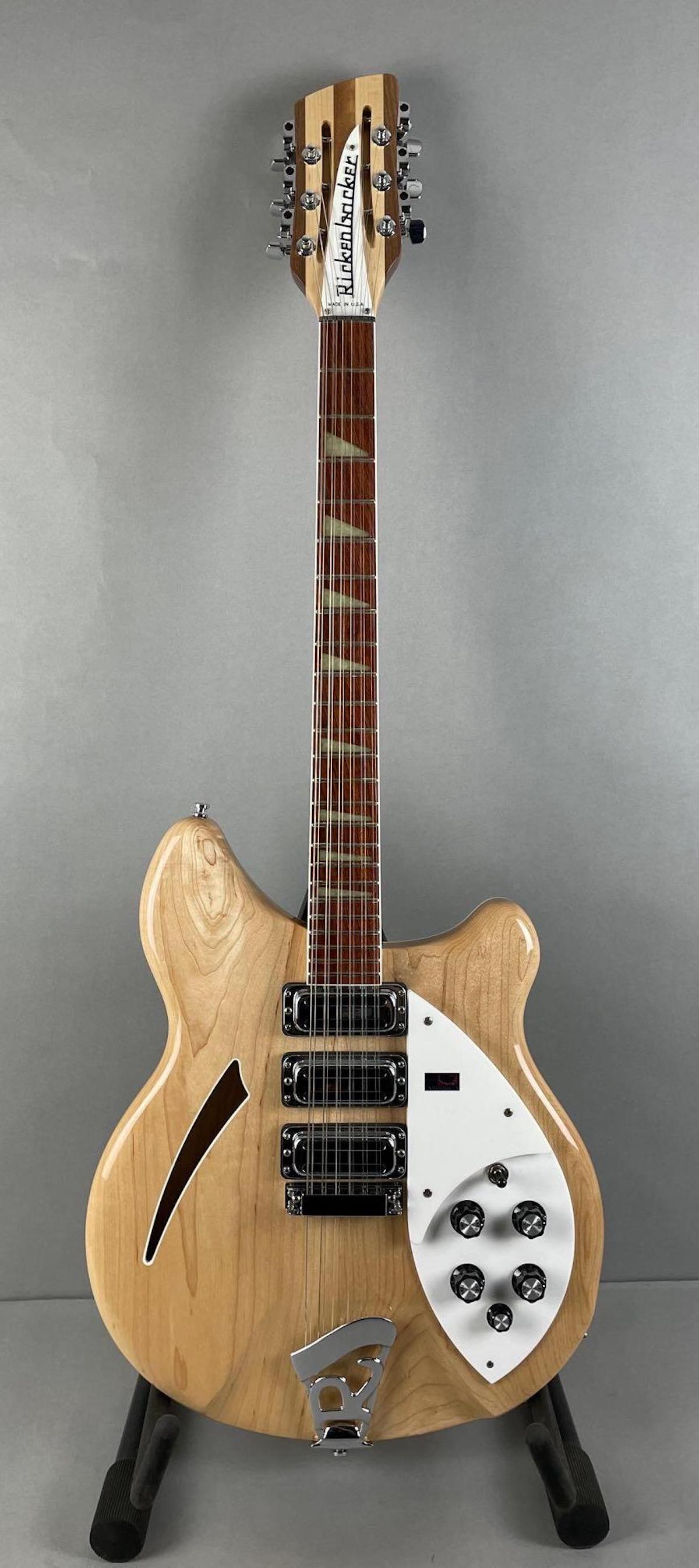 Rickenbacker 370 Hollow Body 12 String Electric Guitar with Case: Includes hard shell case, original papers, cleaning cloth, case keys, and Allen wrenches. Guitar measures 40 x 15 x 1 1/2 inches, neck measures 17 1/2 inches