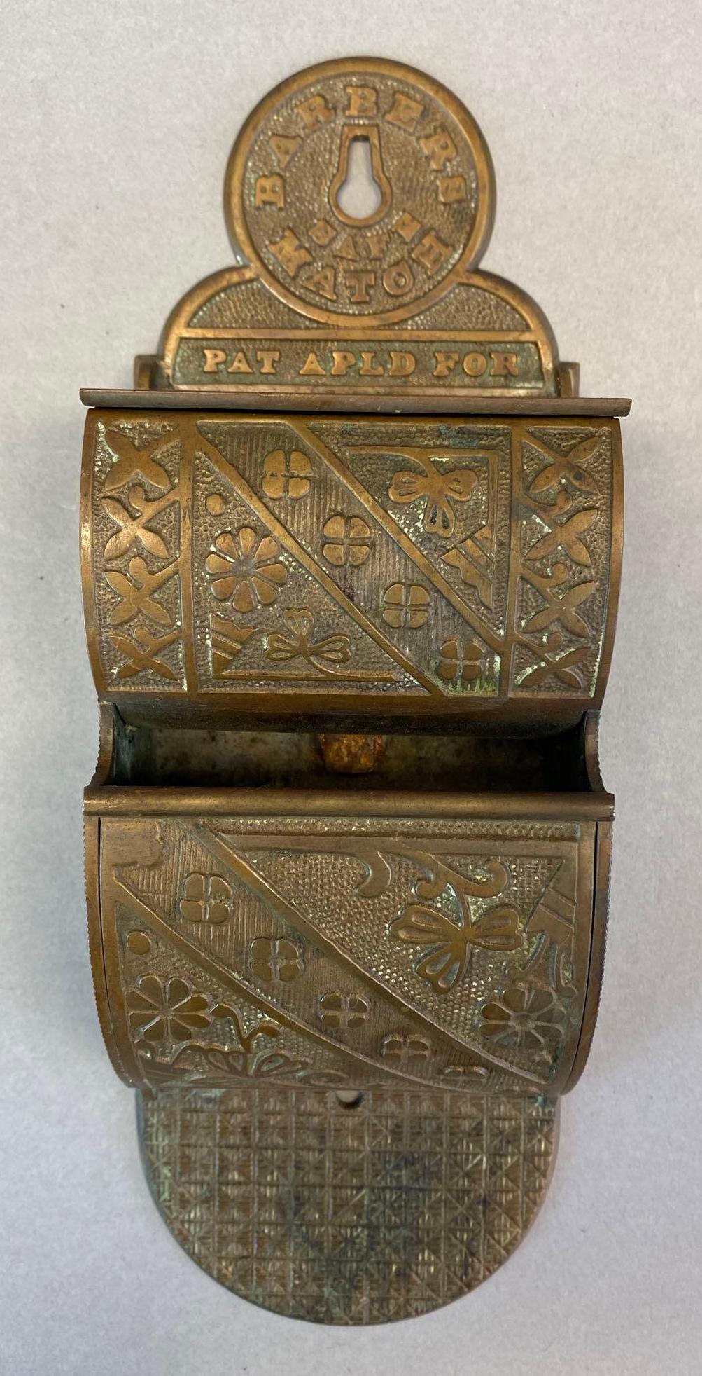 Barbers Brass Two Compartment Match Safe (1 of 6)