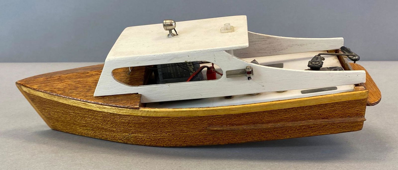 Vintage Battery Operated Toy Wood Boat