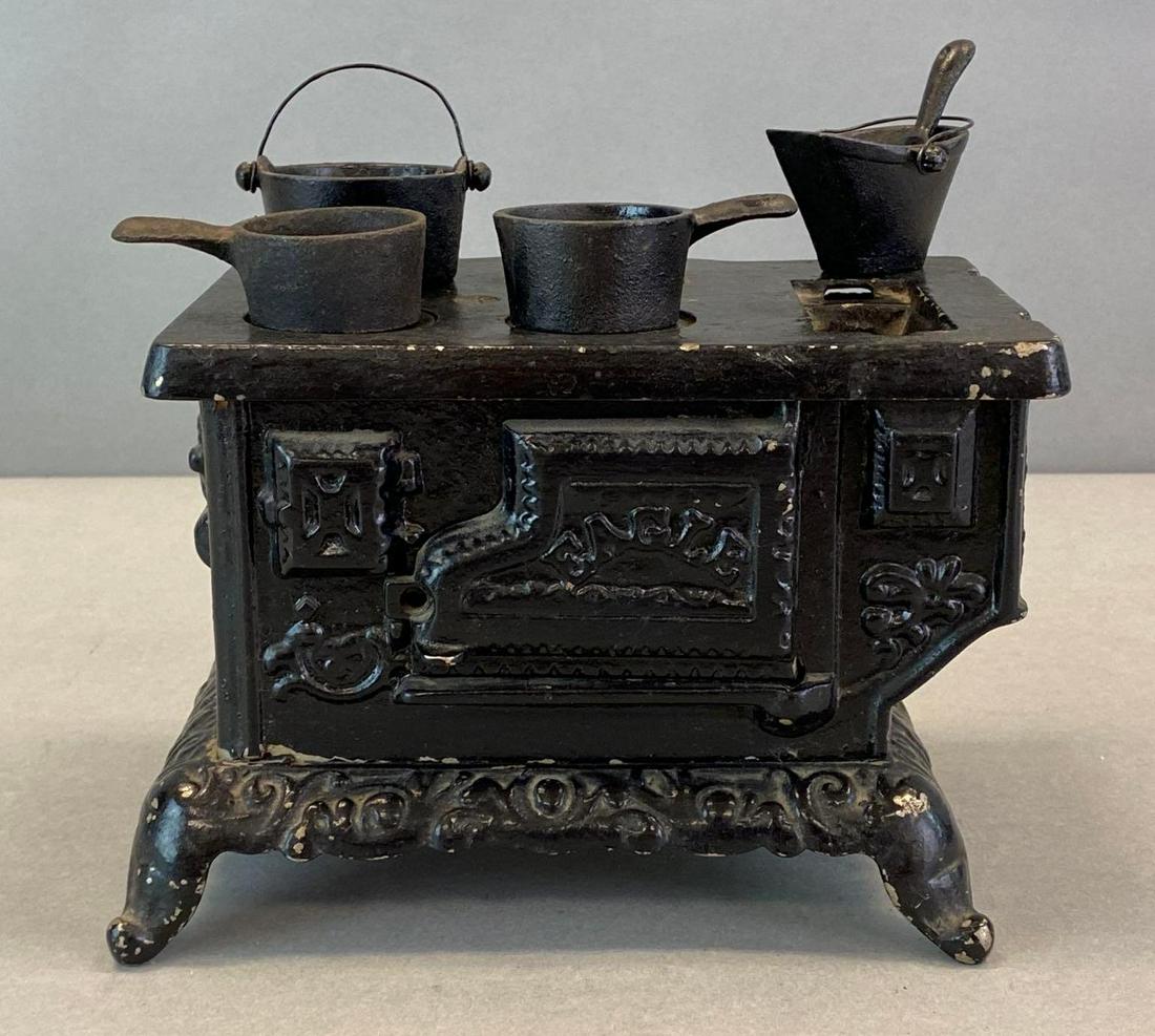 Salesmen Sample Lancaster Brand Eagle Cast Iron Stove Set Auction
