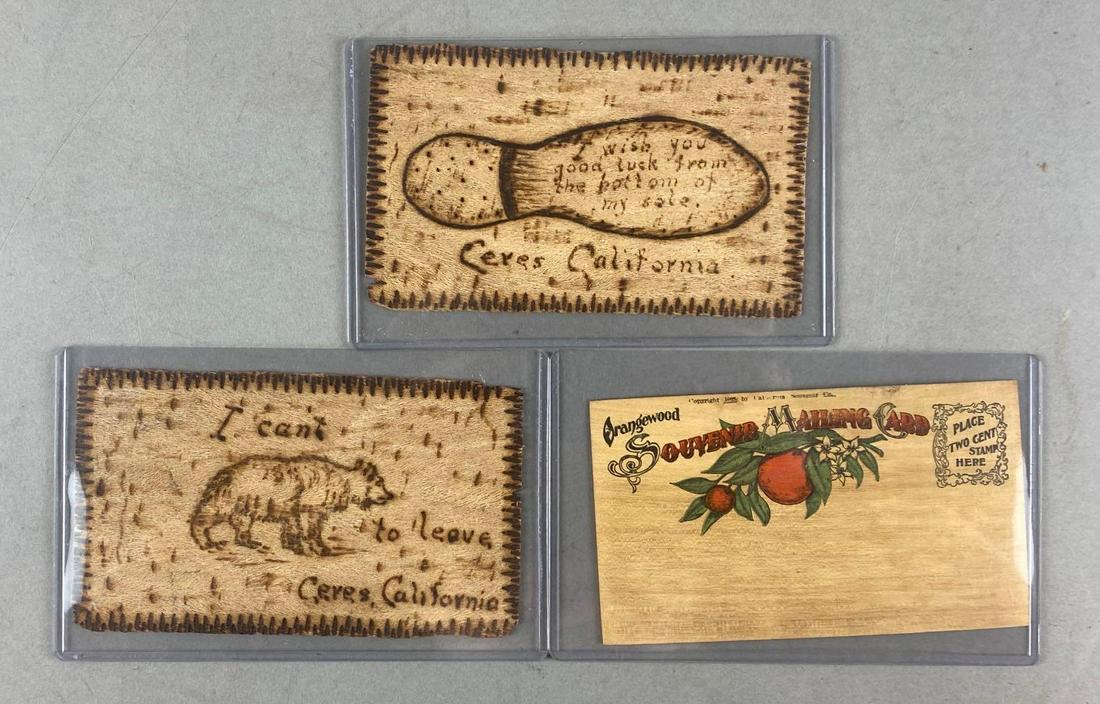 Group of 3 Vintage Wood Postcards (1 of 5)