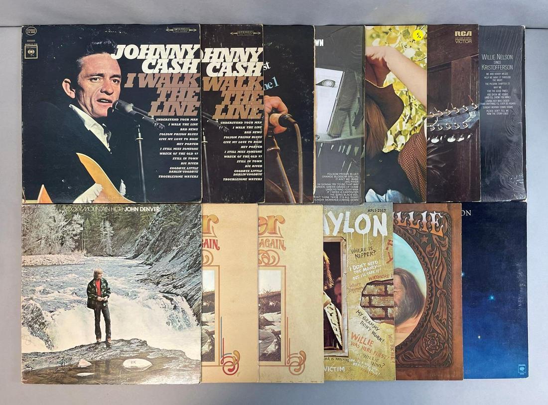 Group of 13 Vintage Country Vinyl Records (1 of 3)
