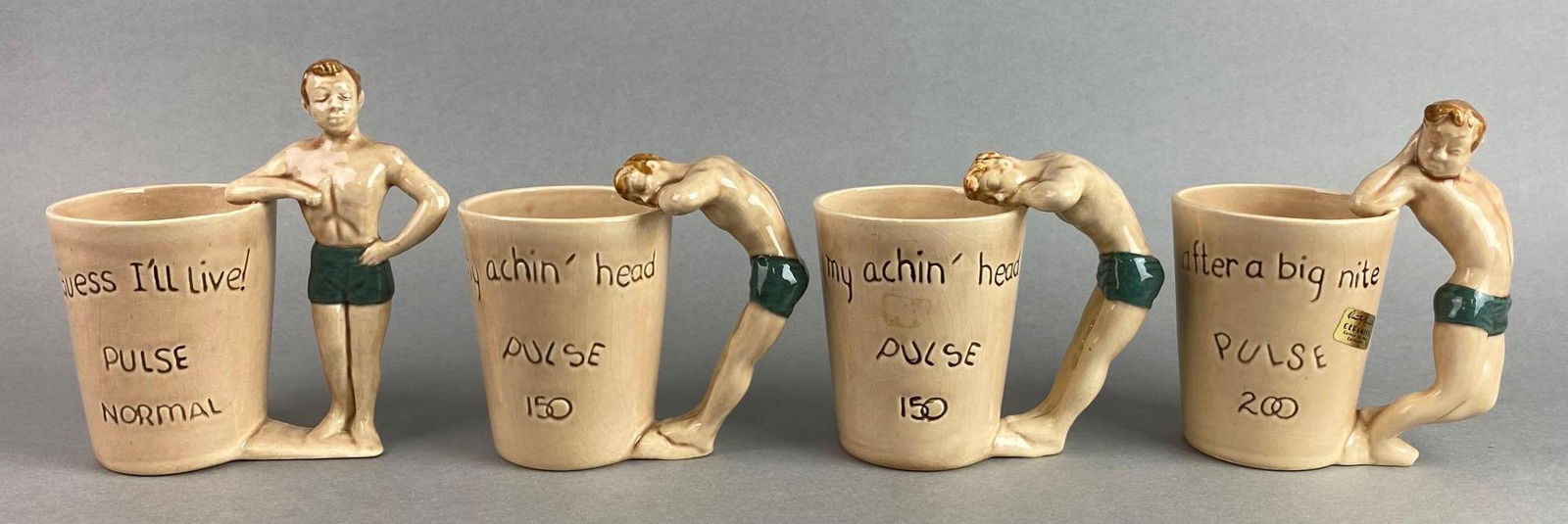 Group of 4 Dorothy Kindell Man Ceramic Mugs (1 of 5)