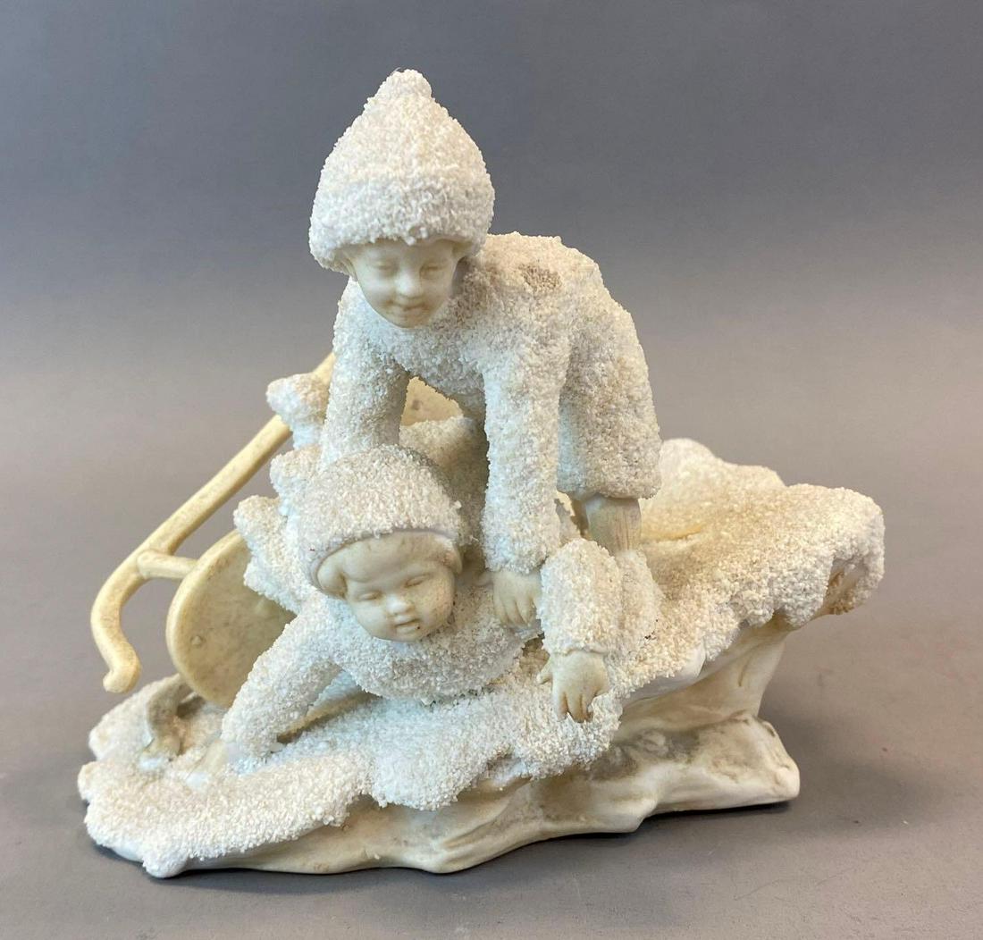 Antique German Bisque Falling off Sled Snow Baby Figurine (1 of 6)