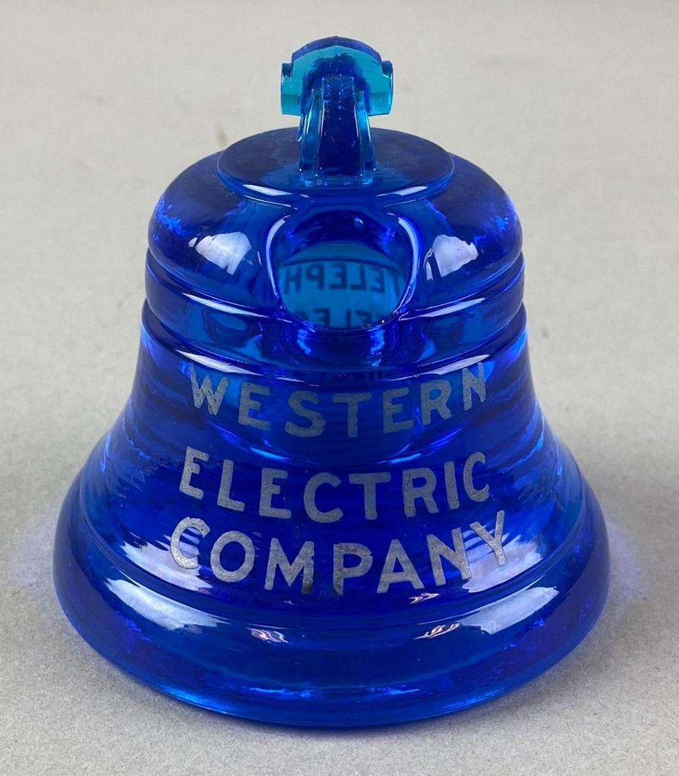 Western Electric Advertising Telephone Blue Glass Ink Well (1 of 5)