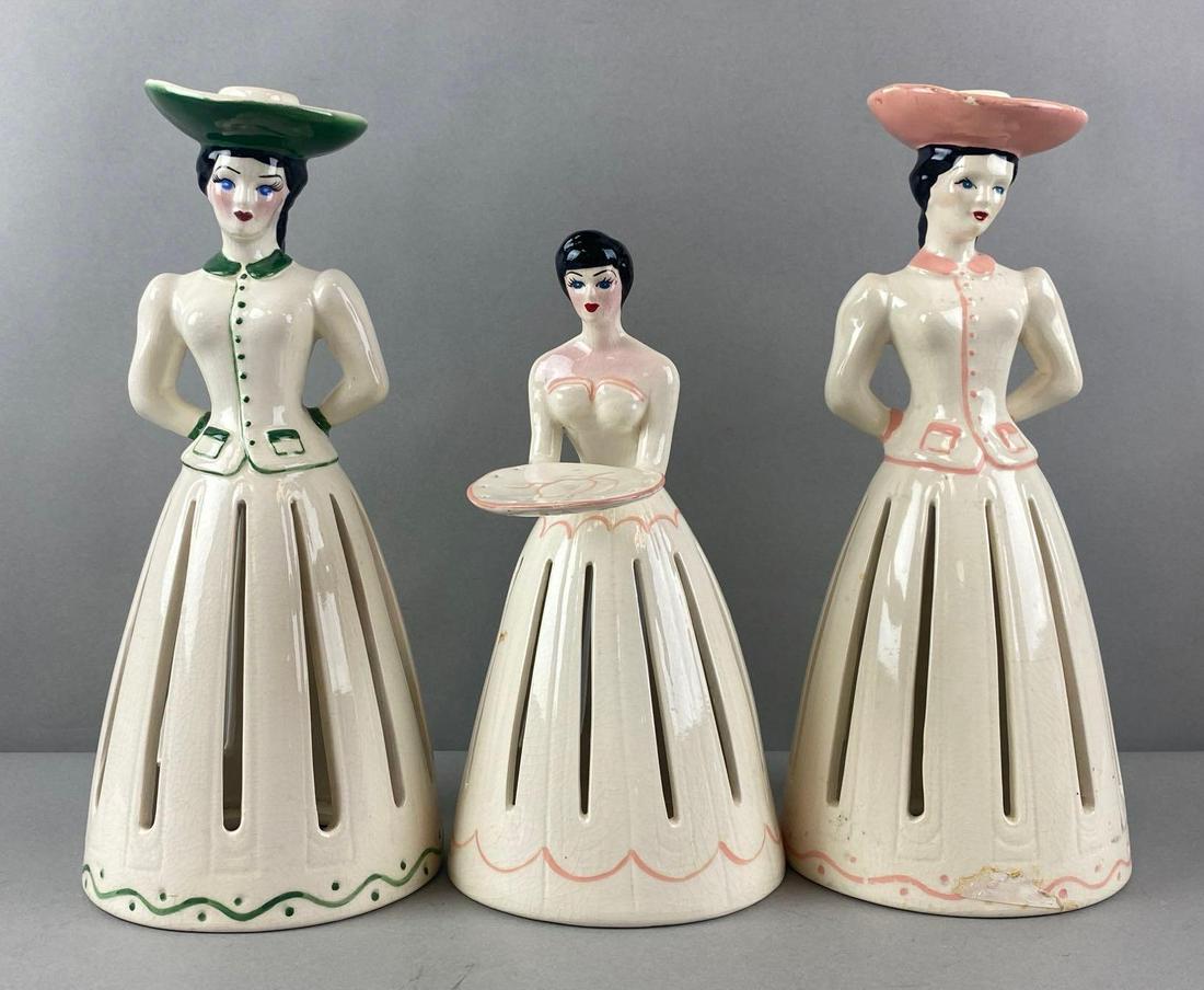 Group Of 3 Porcelain Lady Napkin Holders Auction