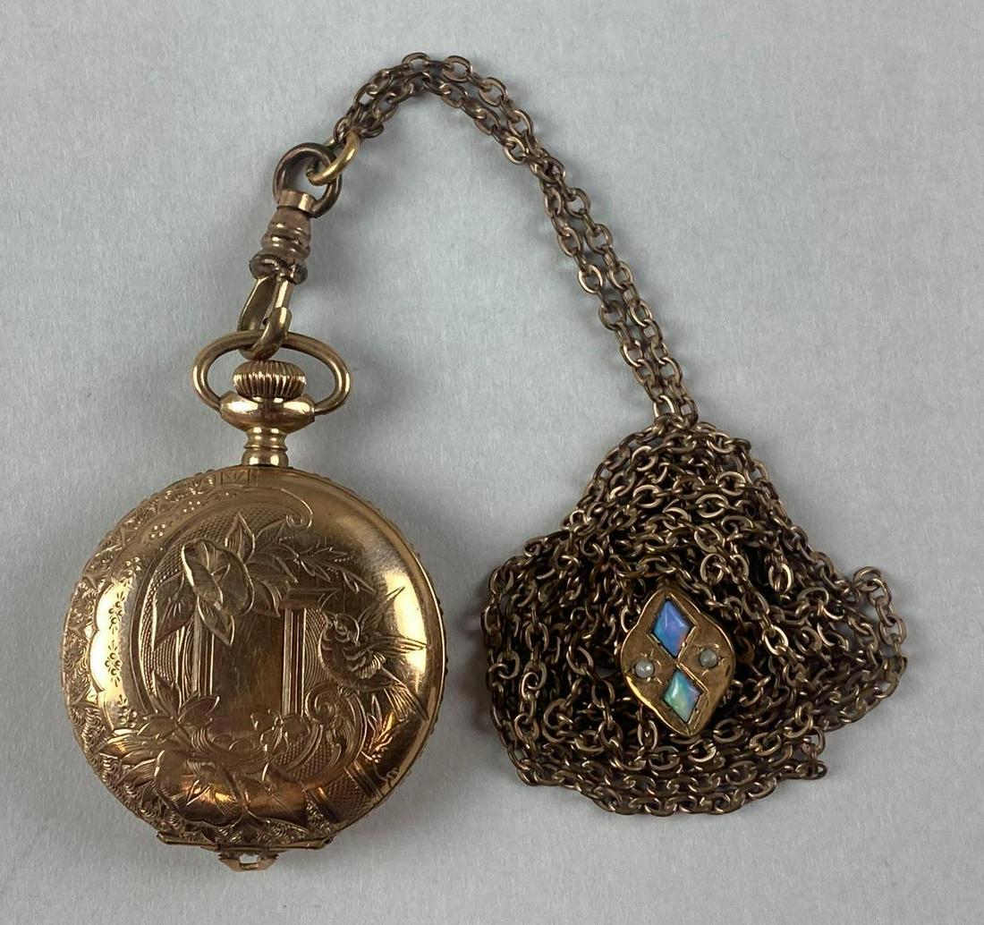 Antique Elgin Floral Hunter Case Pocket Watch (1 of 9)