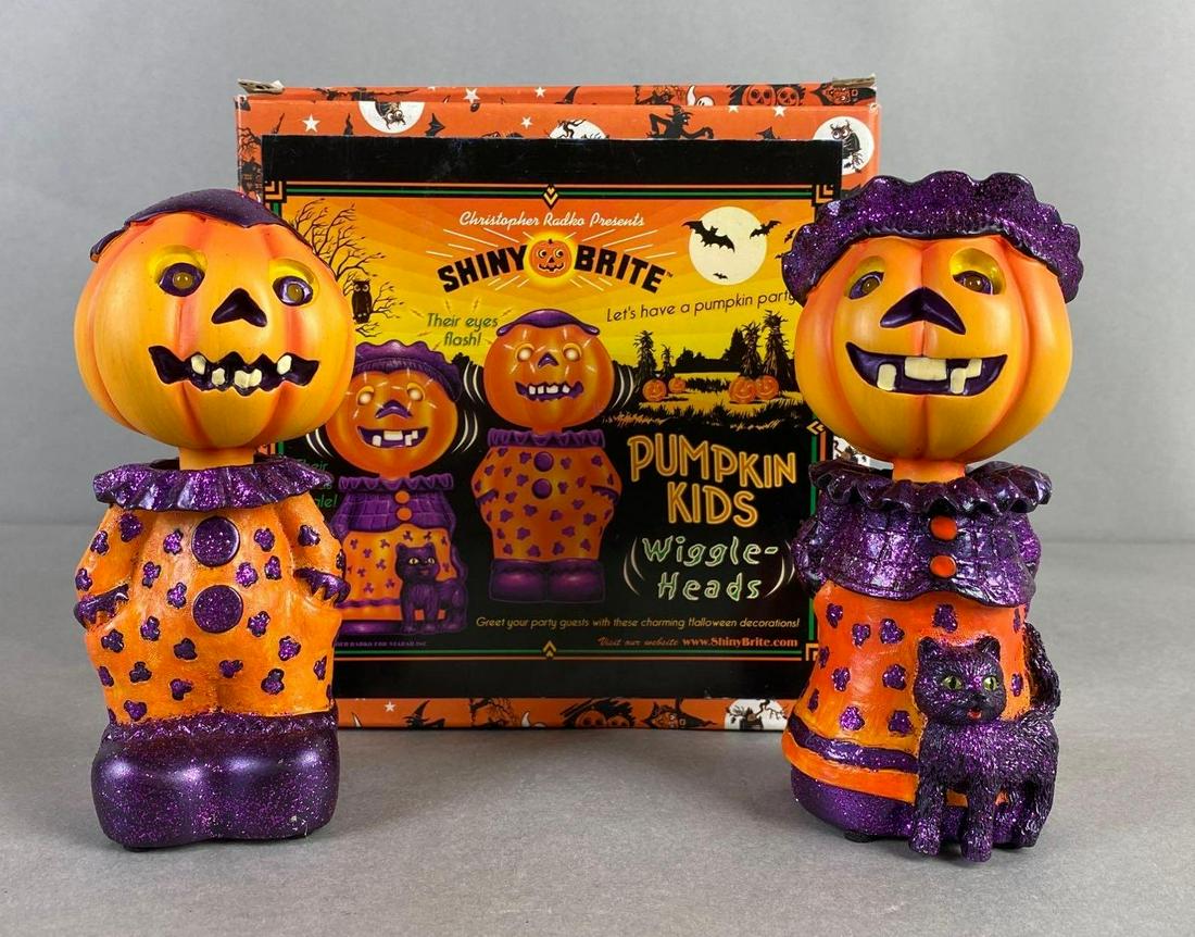 Shiny Brite Christopher Radko Pumpkin Kids Bobble Heads Set (1 of 6)