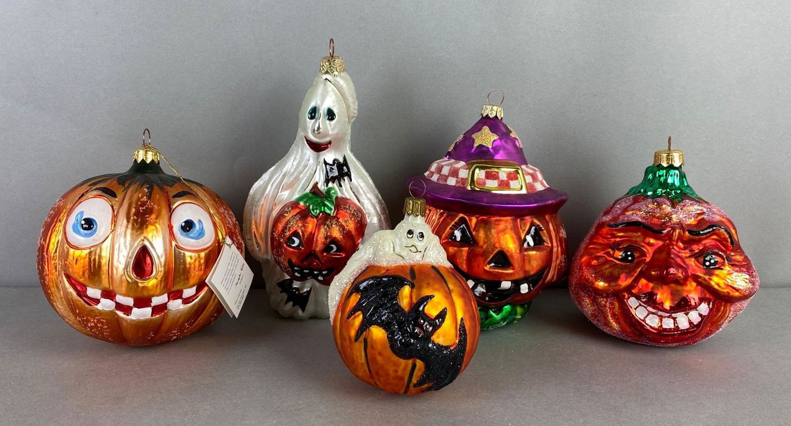 Group of 5 Christopher Radko Glass Halloween Ornaments (1 of 4)