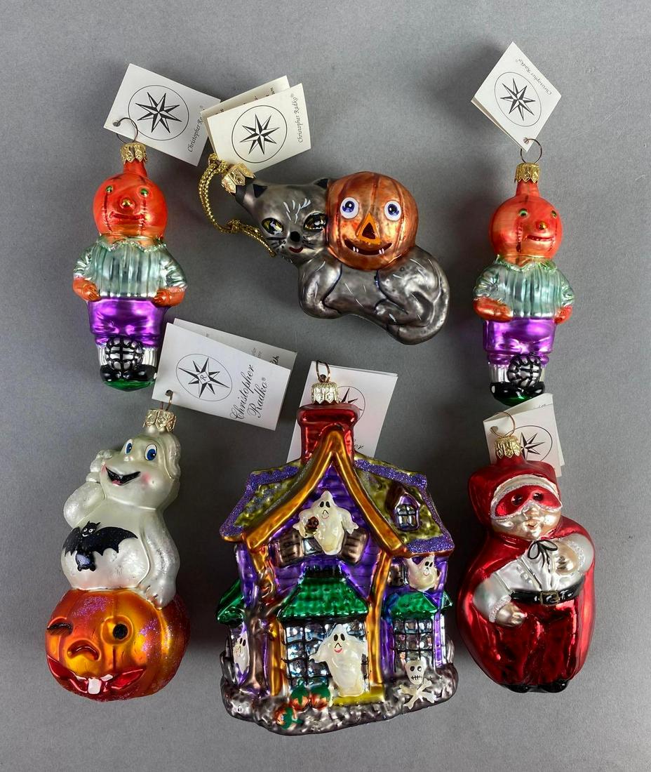 Group of 6 Christopher Radko Glass Halloween Ornaments (1 of 3)