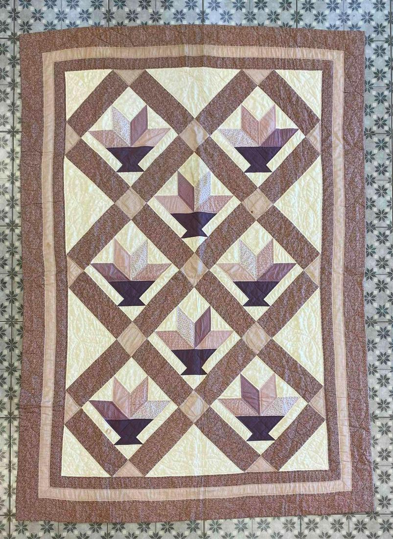 Americana Cotton Patchwork Throw Quilt (1 of 4)