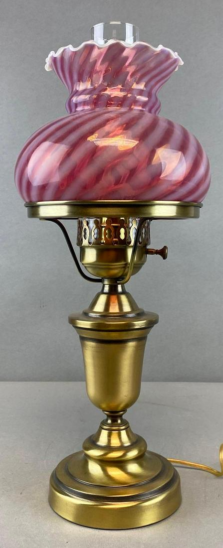 Fenton Cranberry Opalescent Table Lamp (1 of 3)