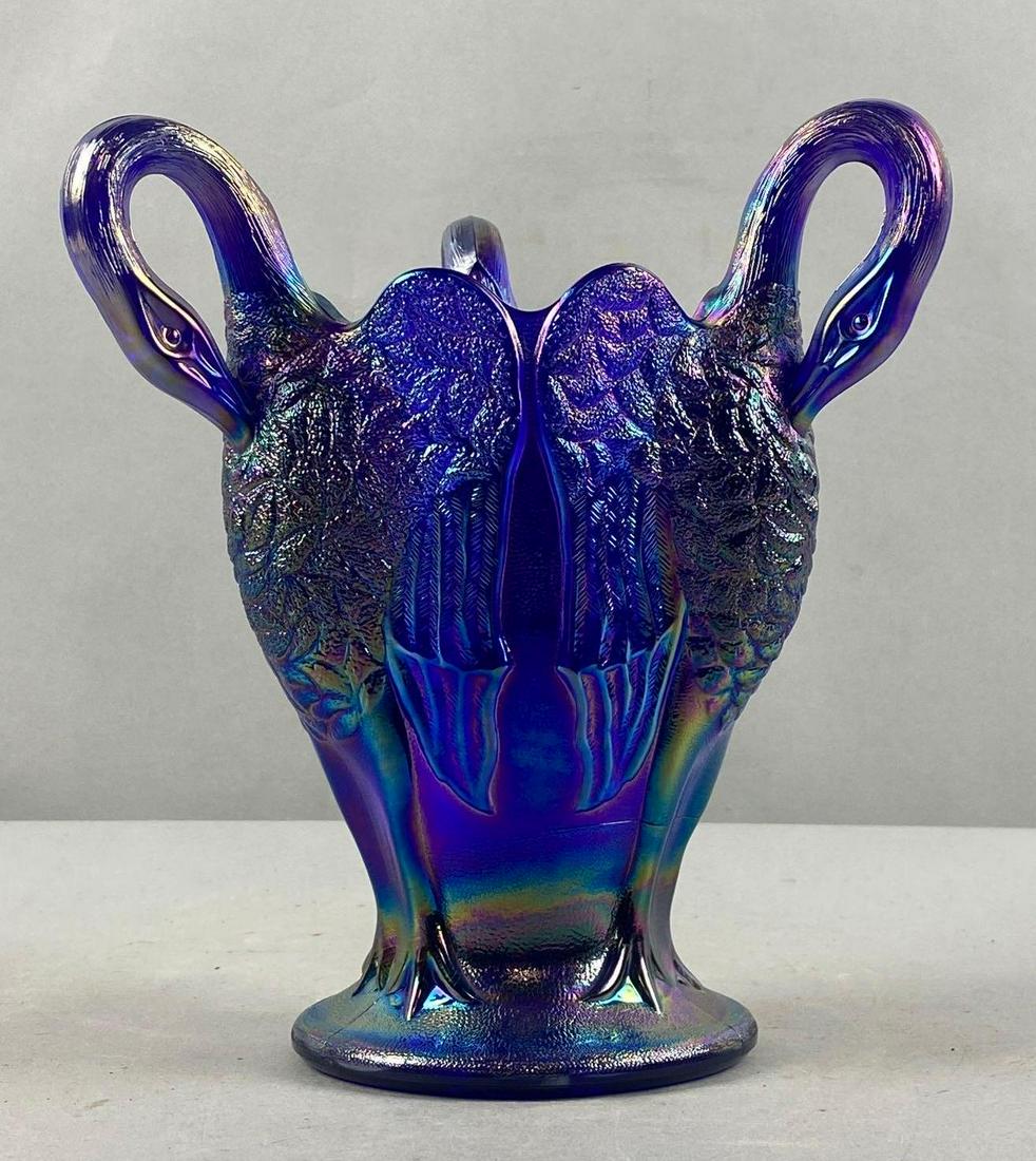 Imperial 3 Swan Carnival Glass Vase (1 of 4)